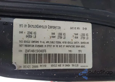 2005 Dodge Magnum Se z USA, uszkodzony, nr VIN 2D4FV48V15H546976